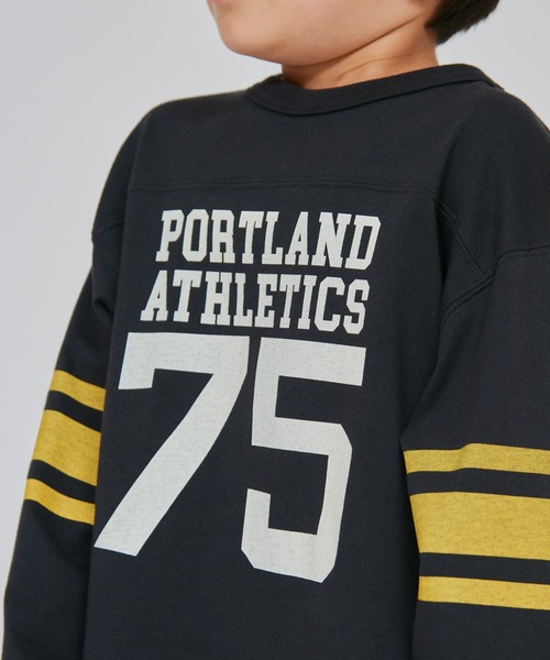 Champion（チャンピオン）の「【Champion/チャンピオン】キッズ ロングスリーブフットボールTシャツ（Tシャツ/カットソー・キッズ・オートミール/ブラック系その他/ホワイト・130/120/110/100/160/150/140）」の5枚目の写真