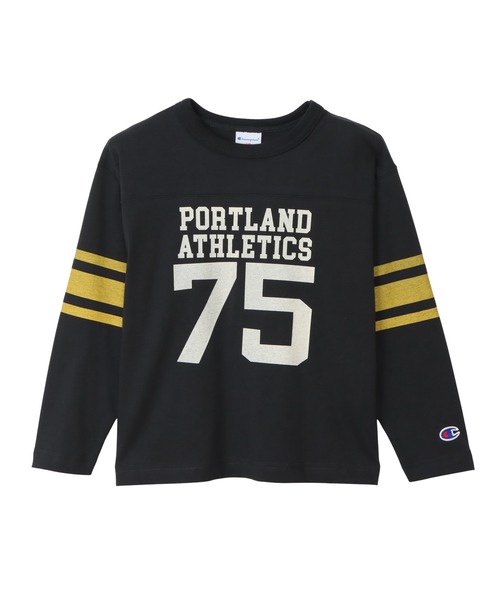 Champion（チャンピオン）の「【Champion/チャンピオン】キッズ ロングスリーブフットボールTシャツ（Tシャツ/カットソー・キッズ・オートミール/ブラック系その他/ホワイト・130/120/110/100/160/150/140）」の11枚目の写真