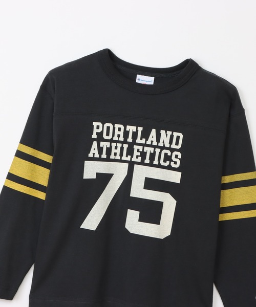 Champion（チャンピオン）の「【Champion/チャンピオン】キッズ ロングスリーブフットボールTシャツ（Tシャツ/カットソー・キッズ・オートミール/ブラック系その他/ホワイト・130/120/110/100/160/150/140）」の13枚目の写真