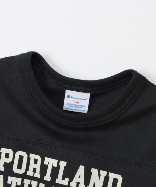 Champion（チャンピオン）の「【Champion/チャンピオン】キッズ ロングスリーブフットボールTシャツ（Tシャツ/カットソー・キッズ・オートミール/ブラック系その他/ホワイト・130/120/110/100/160/150/140）」の14枚目の写真