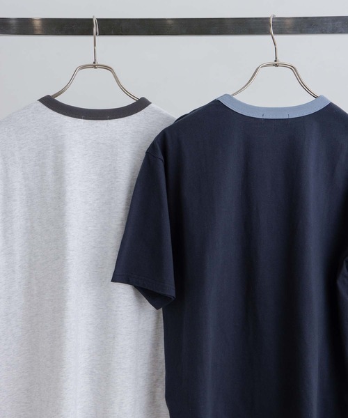 flaner（フラネ）の「Loose ringer tee / ルーズリンガーTシャツ（Tシャツ/カットソー・レディース・ネイビー/アッシュグレー・MEDIUM/LARGE）」の18枚目の写真