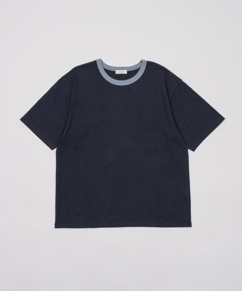 flaner（フラネ）の「Loose ringer tee / ルーズリンガーTシャツ（Tシャツ/カットソー・レディース・ネイビー/アッシュグレー・MEDIUM/LARGE）」の15枚目の写真