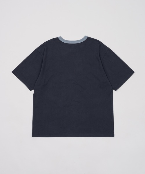 flaner（フラネ）の「Loose ringer tee / ルーズリンガーTシャツ（Tシャツ/カットソー・レディース・ネイビー/アッシュグレー・MEDIUM/LARGE）」の9枚目の写真