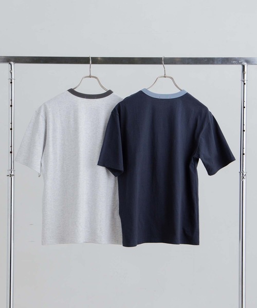 flaner（フラネ）の「Loose ringer tee / ルーズリンガーTシャツ（Tシャツ/カットソー・レディース・ネイビー/アッシュグレー・MEDIUM/LARGE）」の16枚目の写真