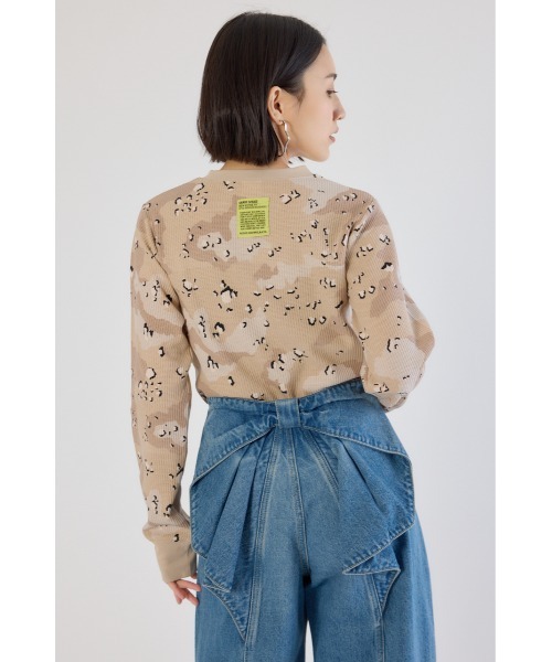 RODEO CROWNS WIDE BOWL(ロデオクラウンズワイドボウル)の「SHARE パターンワッフルトップス(Tシャツ/カットソー・レディース・ベージュ系その他/ブラック系その他/グリーン系その他2・LARGE/MEDIUM)」の6枚目の写真