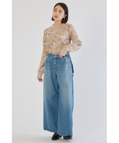 RODEO CROWNS WIDE BOWL(ロデオクラウンズワイドボウル)の「SHARE パターンワッフルトップス(Tシャツ/カットソー・レディース・ベージュ系その他/ブラック系その他/グリーン系その他2・LARGE/MEDIUM)」の7枚目の写真