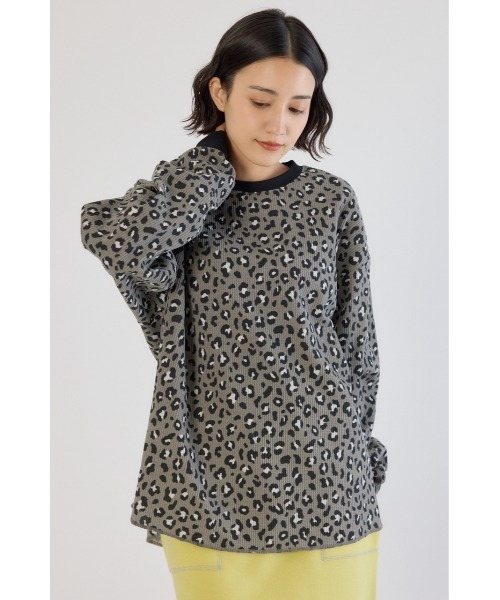 RODEO CROWNS WIDE BOWL(ロデオクラウンズワイドボウル)の「SHARE パターンワッフルトップス(Tシャツ/カットソー・レディース・ベージュ系その他/ブラック系その他/グリーン系その他2・LARGE/MEDIUM)」の9枚目の写真