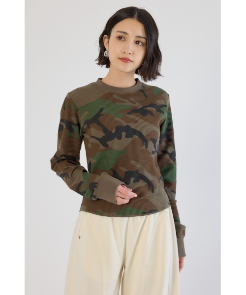 RODEO CROWNS WIDE BOWL(ロデオクラウンズワイドボウル)の「SHARE パターンワッフルトップス(Tシャツ/カットソー・レディース・ベージュ系その他/ブラック系その他/グリーン系その他2・LARGE/MEDIUM)」の15枚目の写真