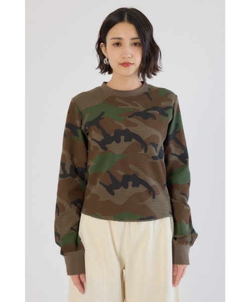 RODEO CROWNS WIDE BOWL(ロデオクラウンズワイドボウル)の「SHARE パターンワッフルトップス(Tシャツ/カットソー・レディース・ベージュ系その他/ブラック系その他/グリーン系その他2・LARGE/MEDIUM)」の20枚目の写真