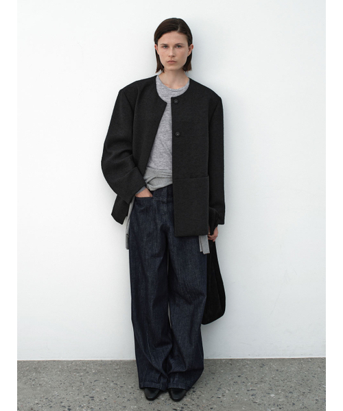 ROUND NECK OVERFIT SET-UP TWEED JACKET(JK-3041)