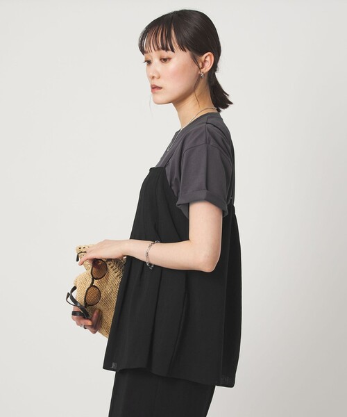 green label relaxing(グリーンレーベルリラクシング)の「シアーエア キャミソール マシンウォッシャブル(キャミソール・レディース・ブラック/ダークブラウン/ベージュ・FREE)」の4枚目の写真