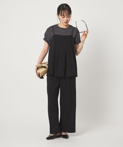 green label relaxing(グリーンレーベルリラクシング)の「シアーエア キャミソール マシンウォッシャブル(キャミソール・レディース・ブラック/ダークブラウン/ベージュ・FREE)」の6枚目の写真