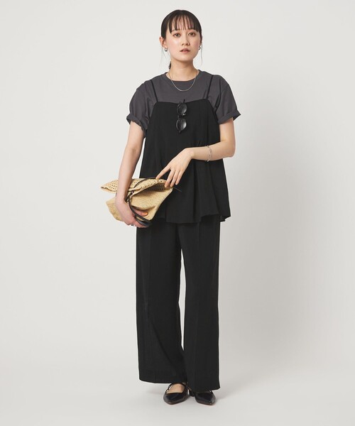 green label relaxing(グリーンレーベルリラクシング)の「シアーエア キャミソール マシンウォッシャブル(キャミソール・レディース・ブラック/ダークブラウン/ベージュ・FREE)」の7枚目の写真