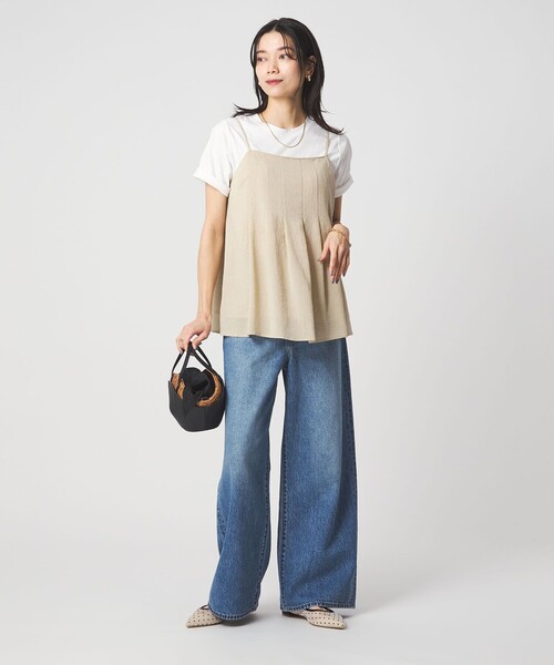 green label relaxing(グリーンレーベルリラクシング)の「シアーエア キャミソール マシンウォッシャブル(キャミソール・レディース・ブラック/ダークブラウン/ベージュ・FREE)」の10枚目の写真