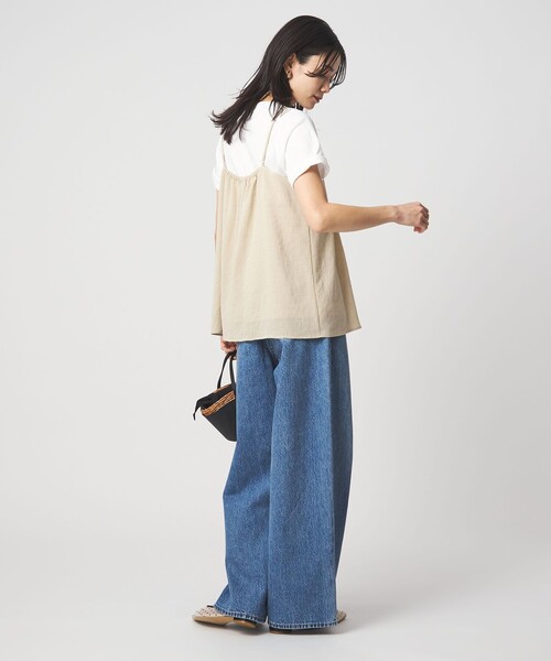 green label relaxing(グリーンレーベルリラクシング)の「シアーエア キャミソール マシンウォッシャブル(キャミソール・レディース・ブラック/ダークブラウン/ベージュ・FREE)」の12枚目の写真