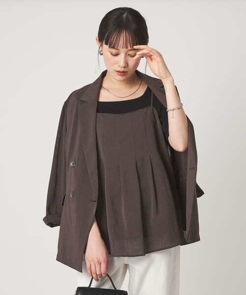 green label relaxing(グリーンレーベルリラクシング)の「シアーエア キャミソール マシンウォッシャブル(キャミソール・レディース・ブラック/ダークブラウン/ベージュ・FREE)」の13枚目の写真