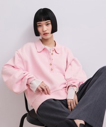 ADAM ET ROPE' | 【WEB限定】ポロ襟フォルムプルオーバー(スウェット)