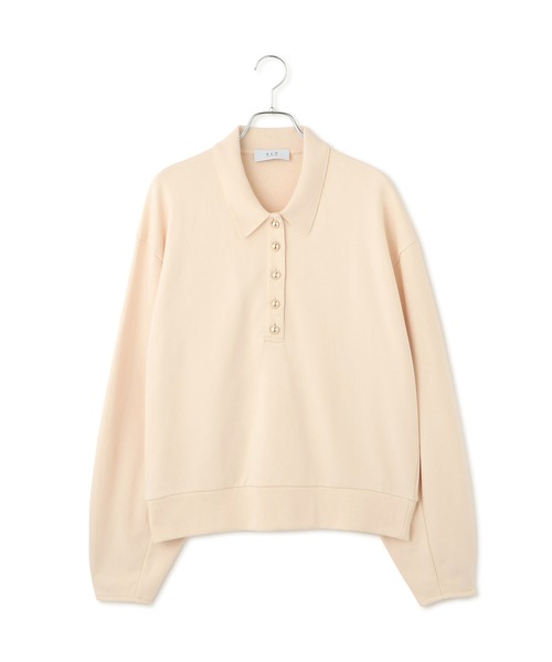 ADAM ET ROPE'（アダムエロペ）の「【WEB限定】ポロ襟フォルムプルオーバー（スウェット・レディース・オフホワイト/ネイビー/ピンク系その他2・FREE）」の17枚目の写真