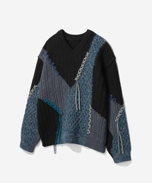 HARE | ハイショクステッチVネックニット(HARE)(ニット/セーター)