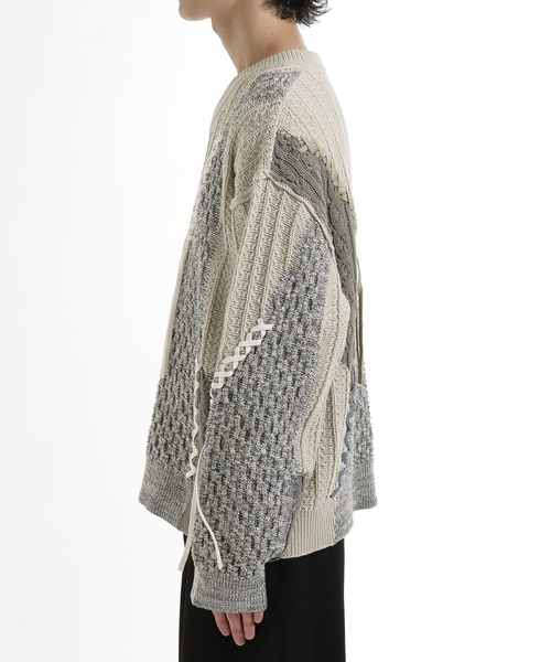 HARE(ハレ)の「ハイショクステッチVネックニット(HARE)(ニット/セーター・メンズ・ブラック/グレー・FREE)」の15枚目の写真