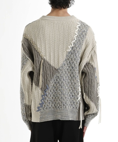 HARE(ハレ)の「ハイショクステッチVネックニット(HARE)(ニット/セーター・メンズ・ブラック/グレー・FREE)」の16枚目の写真