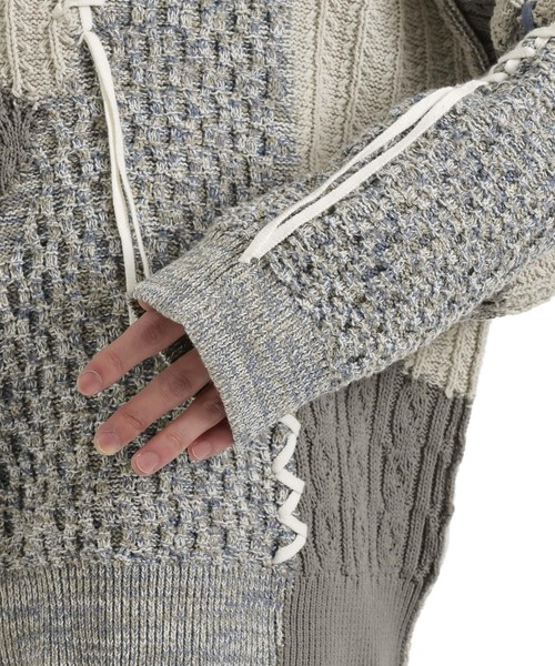 HARE(ハレ)の「ハイショクステッチVネックニット(HARE)(ニット/セーター・メンズ・ブラック/グレー・FREE)」の21枚目の写真