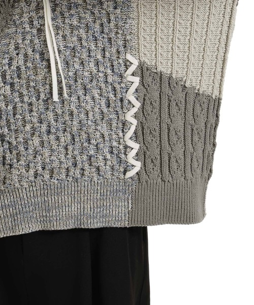 HARE(ハレ)の「ハイショクステッチVネックニット(HARE)(ニット/セーター・メンズ・ブラック/グレー・FREE)」の22枚目の写真