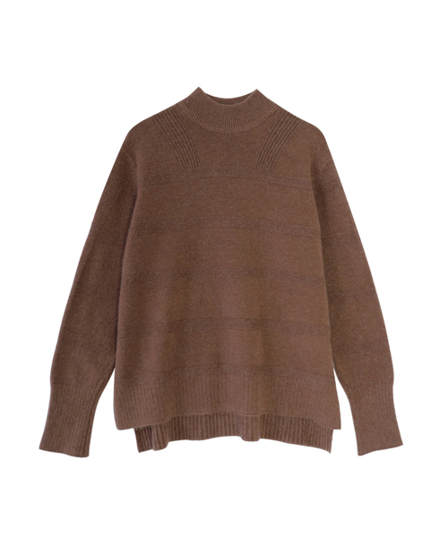 VASCARA(バスカラ)の「Horizon Half-neck Knitwear (4colors)(ニット/セーター・レディース・ブラウン/カーキ/ライトベージュ/ブラック・FREE)」の6枚目の写真