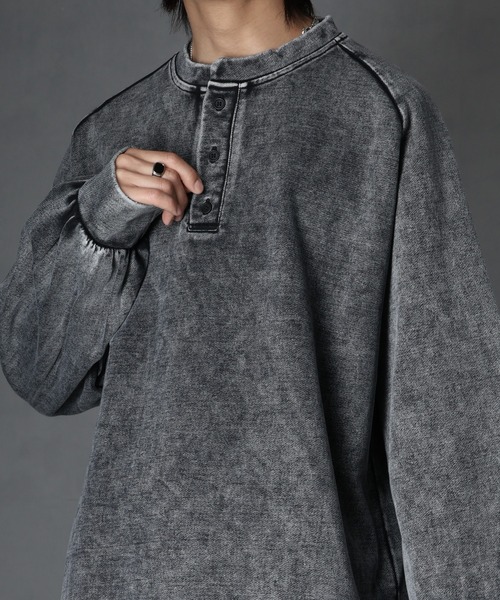 welise(ウェライズ)の「【welise/ウェライズ】ハイクオリティーコットン/ケミカルオーバーダイ ヘンリーネックスウェット(スウェット・メンズ・ブラック/グレー/ダークブラウン・S/M/L)」の20枚目の写真
