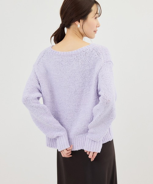ROPE' PICNIC（ロペピクニック）の「フリンジヤーンラメニット（ニット/セーター・レディース・クリーム/ブルー系その他4/ラベンダー/キナリ・FREE）」の21枚目の写真