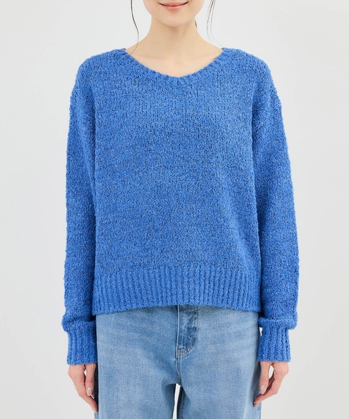 ROPE' PICNIC（ロペピクニック）の「フリンジヤーンラメニット（ニット/セーター・レディース・クリーム/ブルー系その他4/ラベンダー/キナリ・FREE）」の16枚目の写真