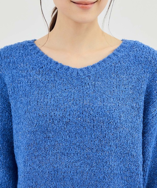 ROPE' PICNIC（ロペピクニック）の「フリンジヤーンラメニット（ニット/セーター・レディース・クリーム/ブルー系その他4/ラベンダー/キナリ・FREE）」の19枚目の写真