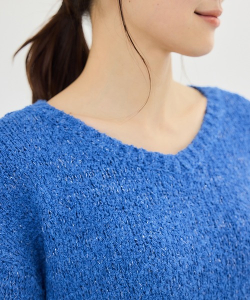 ROPE' PICNIC（ロペピクニック）の「フリンジヤーンラメニット（ニット/セーター・レディース・クリーム/ブルー系その他4/ラベンダー/キナリ・FREE）」の8枚目の写真