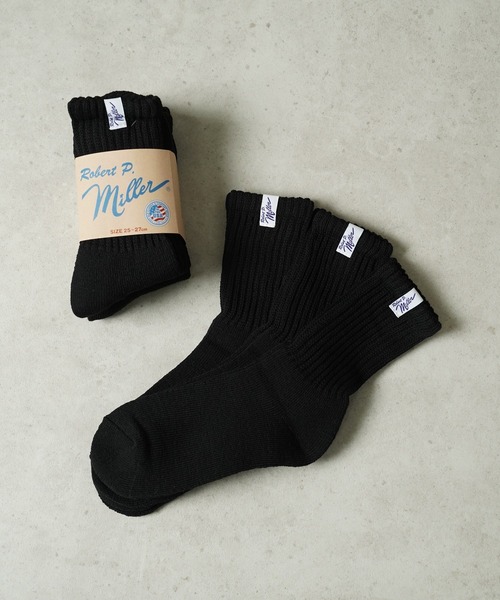 MILLER（ミラー）の「"02"≪Robert P. Miller≫3足セット ピスネーム クルーソックス（ソックス/靴下・メンズ・グレー/その他/ブラック/オフホワイト・25～27cm/23～25cm）」の14枚目の写真