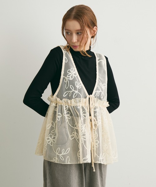 Crisp(クリスプ)の「メロウハイネックTシャツ(Tシャツ/カットソー・レディース・アイボリー/ブラック/イエロー・FREE)」の14枚目の写真