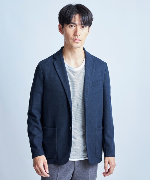 UNION STATION（ユニオンステーション）の「〈洗える〉ハニカムMIXテーラードジャケット（テーラードジャケット・メンズ・ライトグレー/ライトブルー/ネイビー・L/M/S/LL）」の3枚目の写真