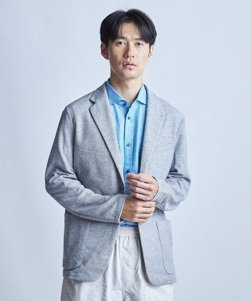 UNION STATION（ユニオンステーション）の「〈洗える〉ハニカムMIXテーラードジャケット（テーラードジャケット・メンズ・ライトグレー/ライトブルー/ネイビー・L/M/S/LL）」の18枚目の写真