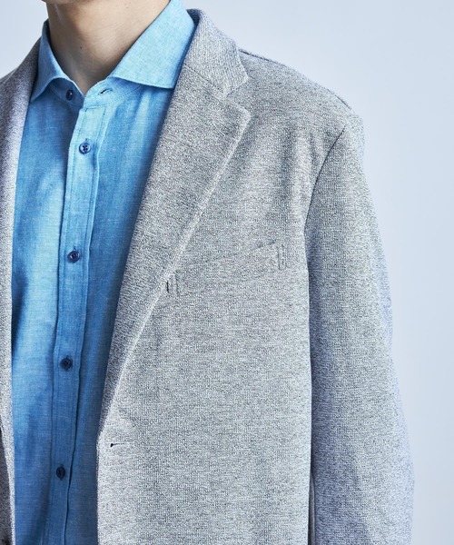 UNION STATION（ユニオンステーション）の「〈洗える〉ハニカムMIXテーラードジャケット（テーラードジャケット・メンズ・ライトグレー/ライトブルー/ネイビー・L/M/S/LL）」の5枚目の写真