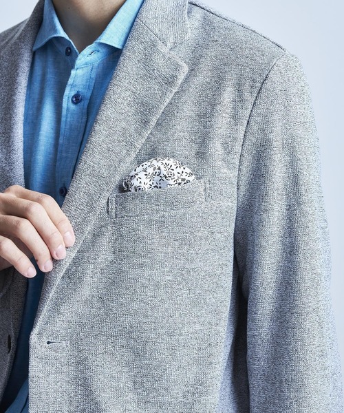UNION STATION（ユニオンステーション）の「〈洗える〉ハニカムMIXテーラードジャケット（テーラードジャケット・メンズ・ライトグレー/ライトブルー/ネイビー・L/M/S/LL）」の6枚目の写真