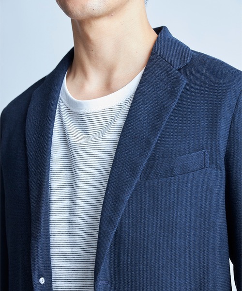 UNION STATION（ユニオンステーション）の「〈洗える〉ハニカムMIXテーラードジャケット（テーラードジャケット・メンズ・ライトグレー/ライトブルー/ネイビー・L/M/S/LL）」の12枚目の写真