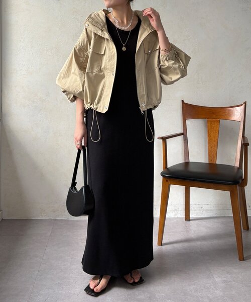 DouDou(ドゥドゥ)の「【WEB限定】ドロストボリュームスリーブブルゾン(その他アウター・レディース・ベージュ/カーキ/ブラック・FREE)」の10枚目の写真