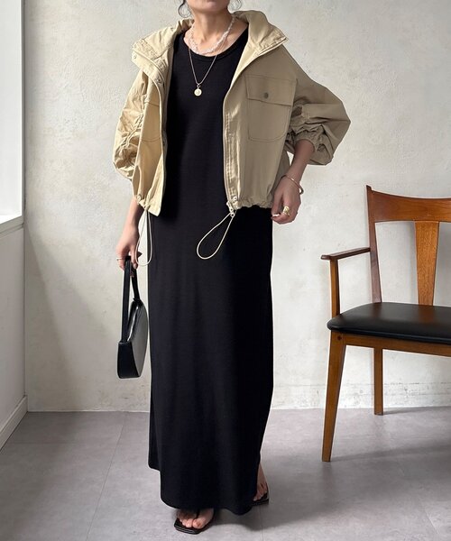 DouDou(ドゥドゥ)の「【WEB限定】ドロストボリュームスリーブブルゾン(その他アウター・レディース・ベージュ/カーキ/ブラック・FREE)」の12枚目の写真