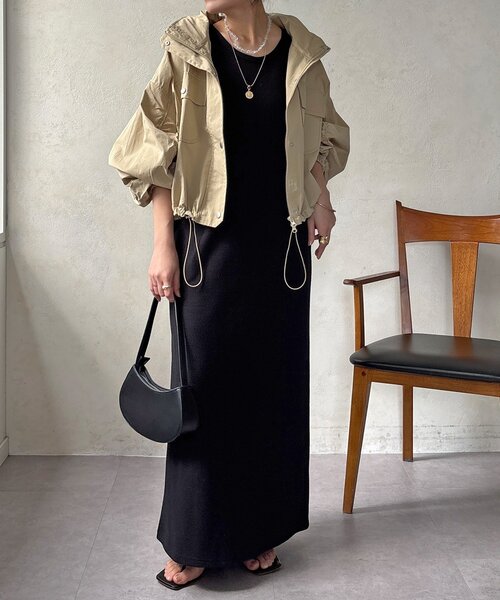 DouDou(ドゥドゥ)の「【WEB限定】ドロストボリュームスリーブブルゾン(その他アウター・レディース・ベージュ/カーキ/ブラック・FREE)」の13枚目の写真