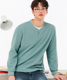 男性ネック変形レイヤード長袖Tシャツ-FARK5114B0S