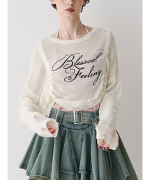 jouetie | シアーギャザーロゴニット(ニット/セーター)