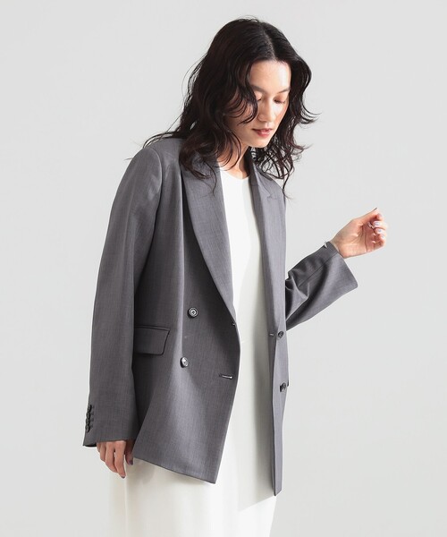 Demi-Luxe BEAMS(デミルクス ビームス)の「【6/11値下げ】ダブルブレスト ジャケット(テーラードジャケット・レディース・チャコールグレー/ネイビー・38/36)」の6枚目の写真
