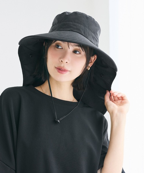 coca（coca）（コカ）の「撥水UV日除けハット（ハット・レディース・アイボリー/ブラック・ONE SIZE）」の7枚目の写真