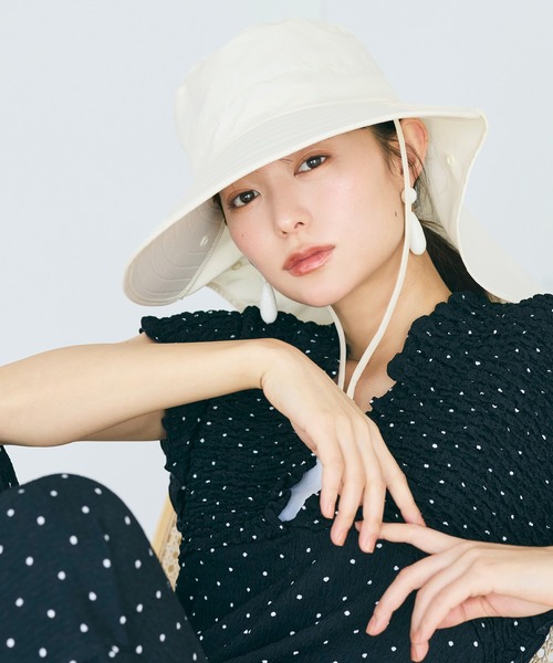 coca（coca）（コカ）の「撥水UV日除けハット（ハット・レディース・アイボリー/ブラック・ONE SIZE）」の12枚目の写真