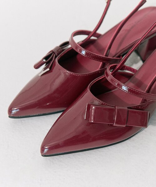 OLIVE des OLIVE（オリーブデオリーブ）の「【Belle Charme】Elegant Ribbon Mules（ドレスシューズ・レディース・レッド/オフホワイト/ブラック・SMALL/MEDIUM/LARGE）」の18枚目の写真