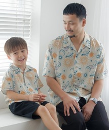 MAKE YOUR DAY（メイクユアデイ）の「宇宙と花柄テロテロ半袖シャツ■パパサイズ（シャツ/ブラウス）」